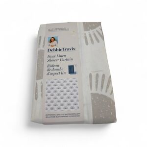 Faux Linen Shower Curtain - White and Gray